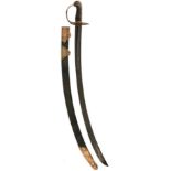 AN 1803 PATTERN INFANTRY OFFICER'S SWORD, 78cm curved blade decorated with a stand of arms, an