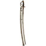 A CONTINENTAL CAVALRY TROOPER'S SWORD, 86cm curved fullered blade by ALEX COPPEL, regulation three-