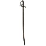 AN 1821 PATTERN LIGHT CAVALRY OFFICER'S SWORD, 80.5cm pipe-backed blade with spear point, etched