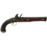 A CRISP PAIR OF 20-BORE SILVER MOUNTED FLINTLOCK DUELLING PISTOLS BY RYAN & WATSON, 9inch sighted