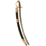 AN 1803 PATTERN INFANTRY OFFICER'S SWORD, 75.5cm curved blade decorated with scrolling foliage,