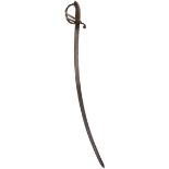 A NAPOLEONIC PERIOD CONTINENTAL CAVALRY SABRE, 87.5cm curved blade decorated with scrolling