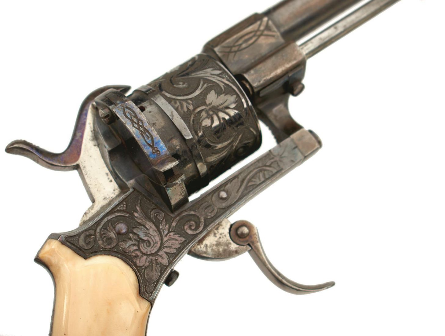 A GOOD CASED SIX-SHOT PINFIRE REVOLVER BY LEFAUCHEUX, 3.5inch sighted octagonal blued barrel - Image 2 of 17