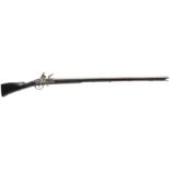 A 10-BORE CONTINENTAL FLINTLOCK MUSKET, 44inch sighted barrel, stepped lock stamped F G A, full