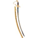 A 1ST EMPIRE FRENCH OFFICER'S SABRE, 84cm curved blade decorated with scrolling foliage, flowerheads