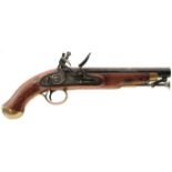 A .650 CALIBRE FLINTLOCK WIVR SEA SERVICE PISTOL, 9inch barrel with good traces of original