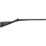 A 16-BORE DOUBLE BARRELLED PERCUSSION SPORTING GUN BY SAMUEL NOCK, 24.75inch sighted damascus