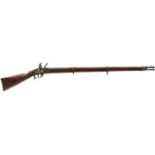 A .577 CALIBRE BELGIAN FLINTLOCK SERVICE MUSKET, 39.5inch sighted barrel, plain lock, full stocked