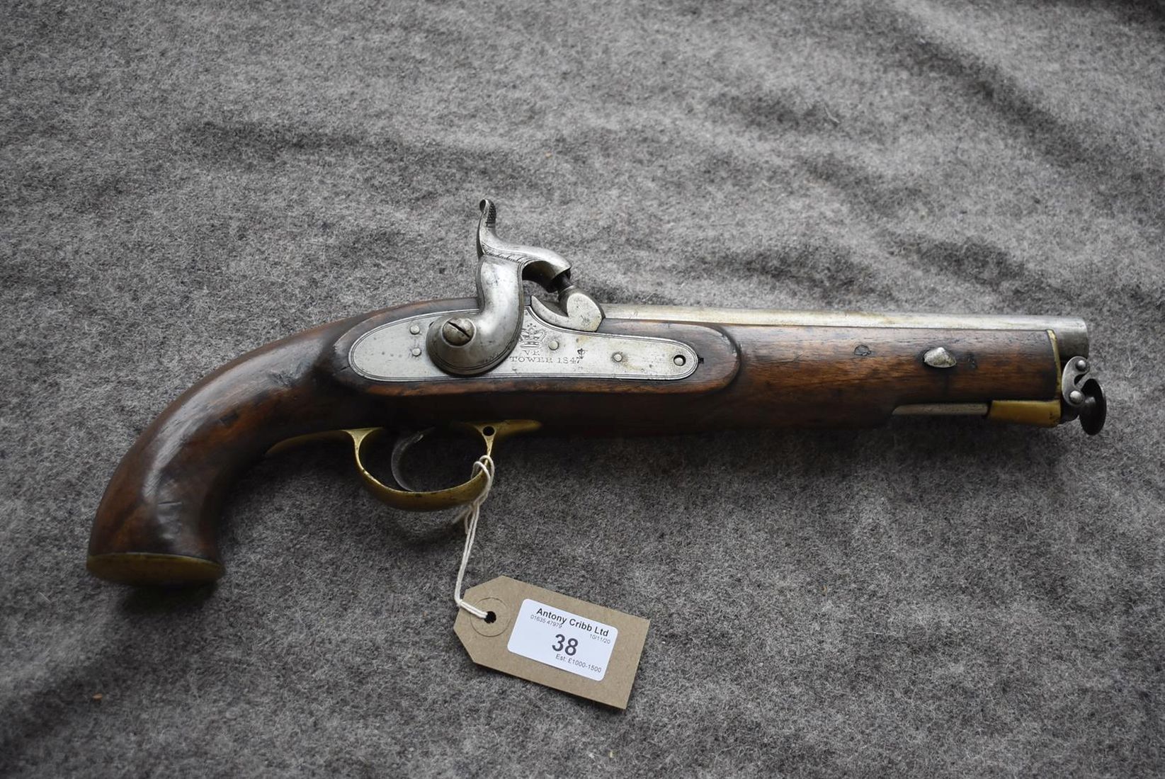 A RARE .753 CALIBRE PATTERN 1842 LANCER'S PISTOL TO THE 16TH LANCERS, 9inch barrel stamped with - Image 2 of 13
