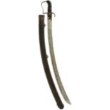 A 1796 PATTERN LIGHT CAVALRY TROOPER'S SWORD, 84cm curved blade, regulation steel stirrup hilt,