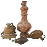 FIVE VARIOUS HOOKAH OR NARGILA BASES, sizes vary. (5) From the collection of a late diplomat who