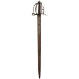 A DECORATIVE SCOTTISH BASKET HILTED BROADSWORD, 85cm triple fullered blade stamped with crescent