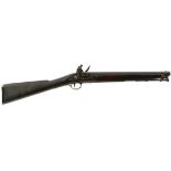 A .650 CALIBRE FLINTLOCK PAGET CARBINE, 16inch sighted barrel, stepped and bolted locked stamped