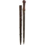 AN IMPOSING 18TH CENTURY "BRIAR" SWORD STICK OF MASSIVE PROPORTIONS, 71cm fullered broadsword blade,