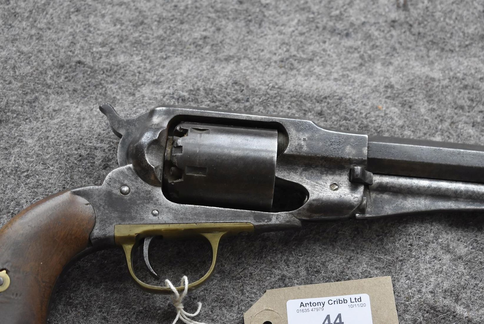 A .44 CALIBRE SIX-SHOT PERCUSSION REMINGTON NEW MODEL ARMY REVOLVER, 8inch sighted octagonal - Image 4 of 12