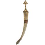 A COLLECTION OF 19TH CENTURY JAMBIYA, the first Wahabite and with 31cm curved blade decorated with a