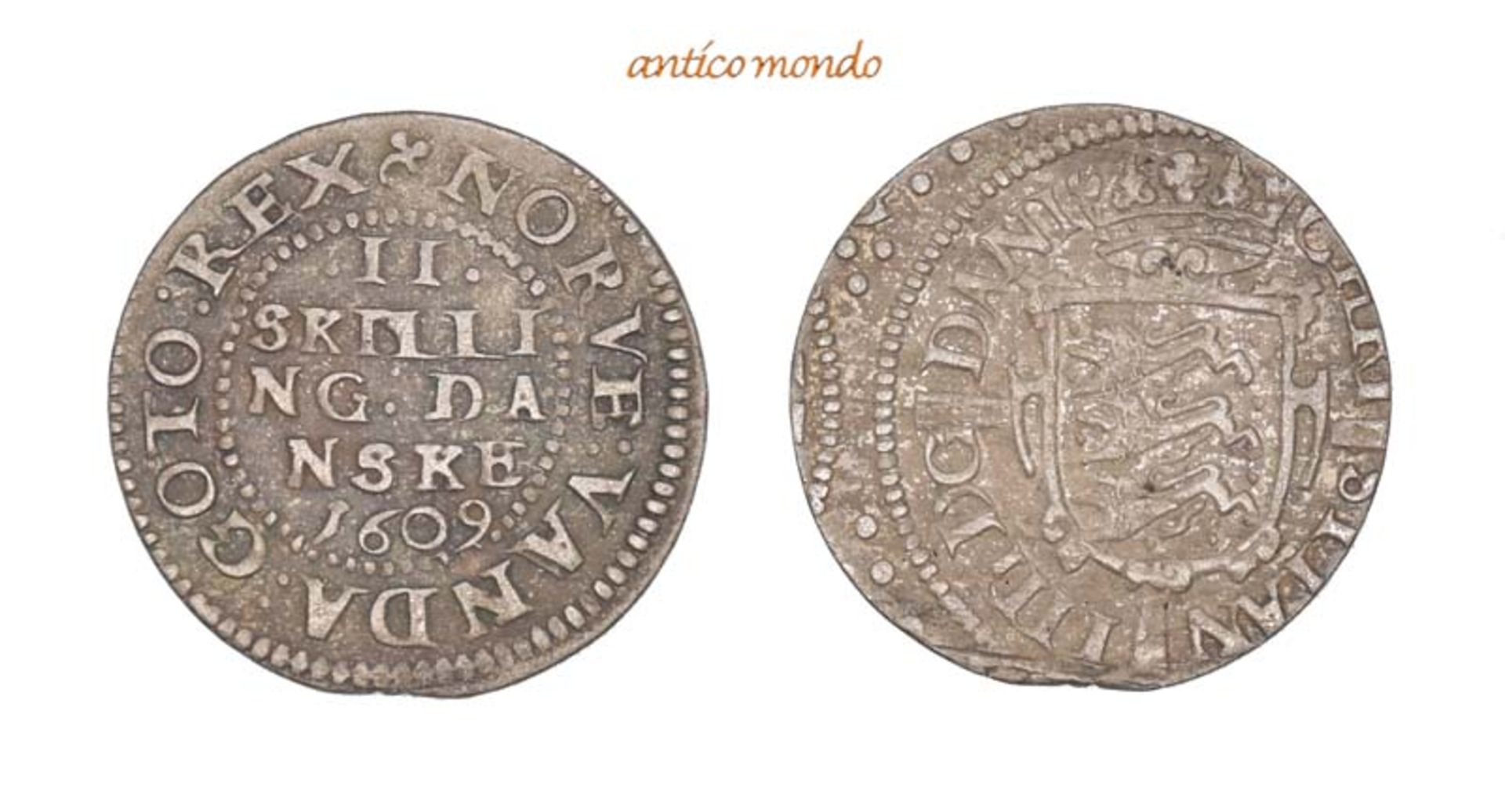 Dänemark, Christian IV., 1588-1648, 2 Skilling , 1609, vorzüglich, 2,25 g- - -21.50 % buyer's