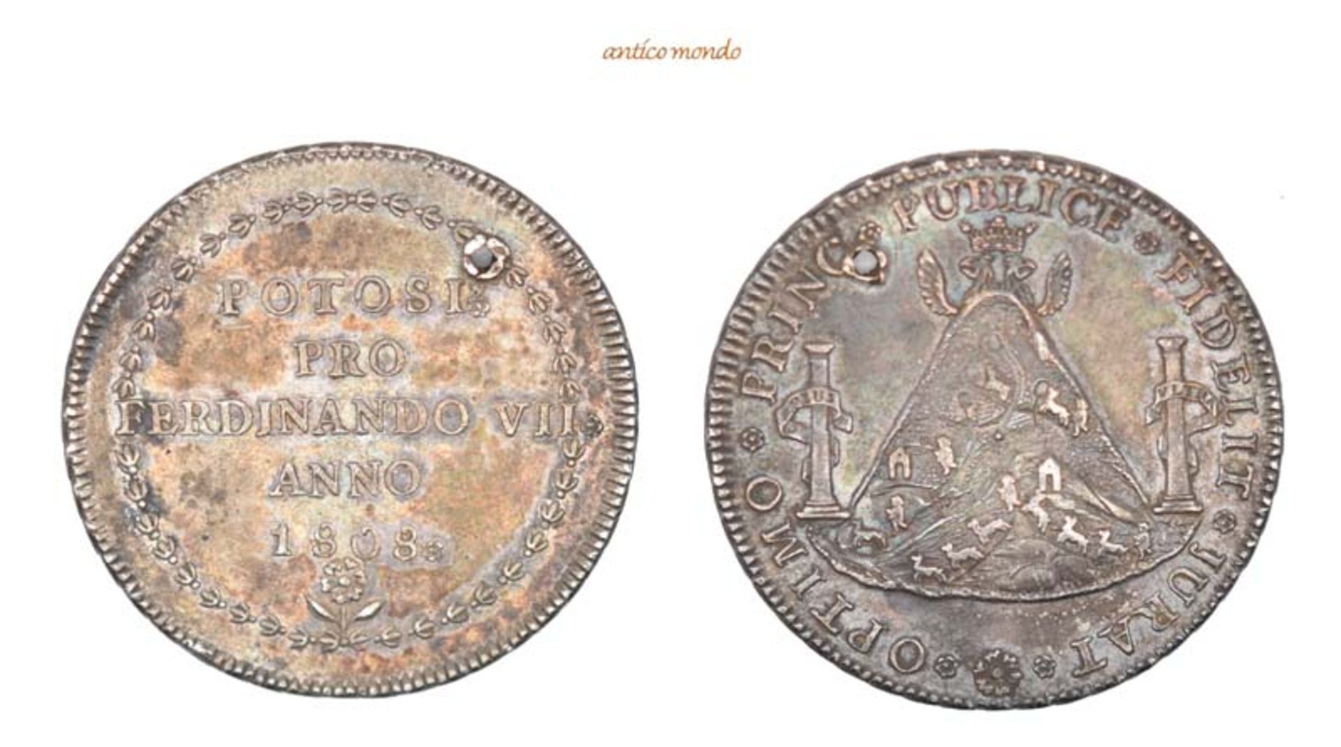 Bolivien, Ferdinand VII., 1808-1824, 8 Reales, 1808, gelocht, sehr schön-vorzüglich, 27,07 g- - -