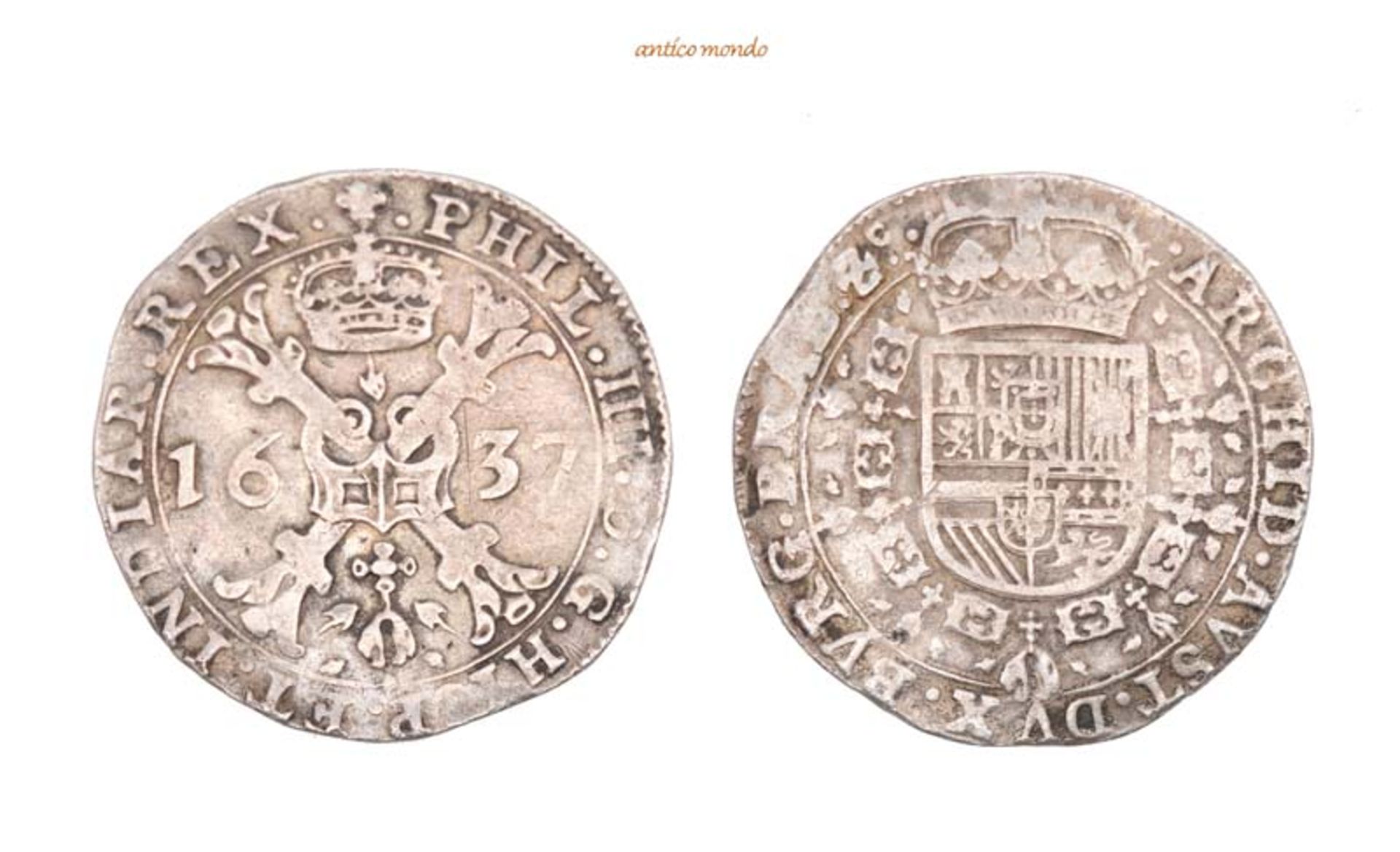 Belgien, Brabant, Philipp IV. von Spanien, 1621-1665, Patagon, 1637, sehr schön, 27,75 g- - -21.50 %