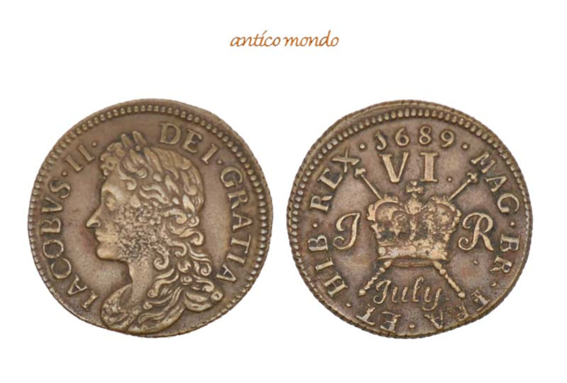 Großbritannien, Irland, James II., 1685-1688 Sixpence (July), 1689, sehr schön, 3,23 g- - -21.50 %