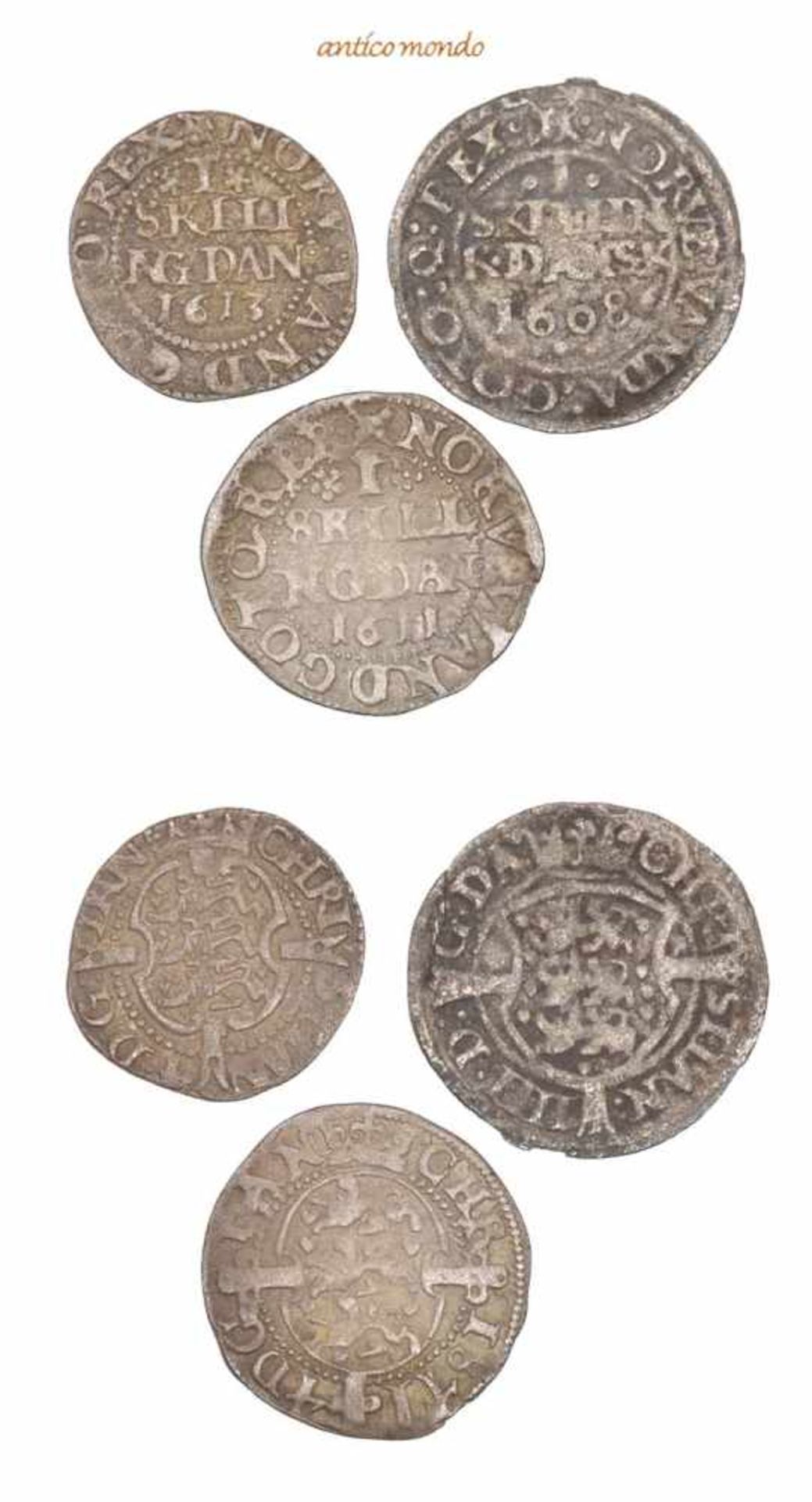 Dänemark, Christian IV., 1588-1648, 1 Skilling, 1606, 1611, 1613, sehr schön-vorzüglich, 3