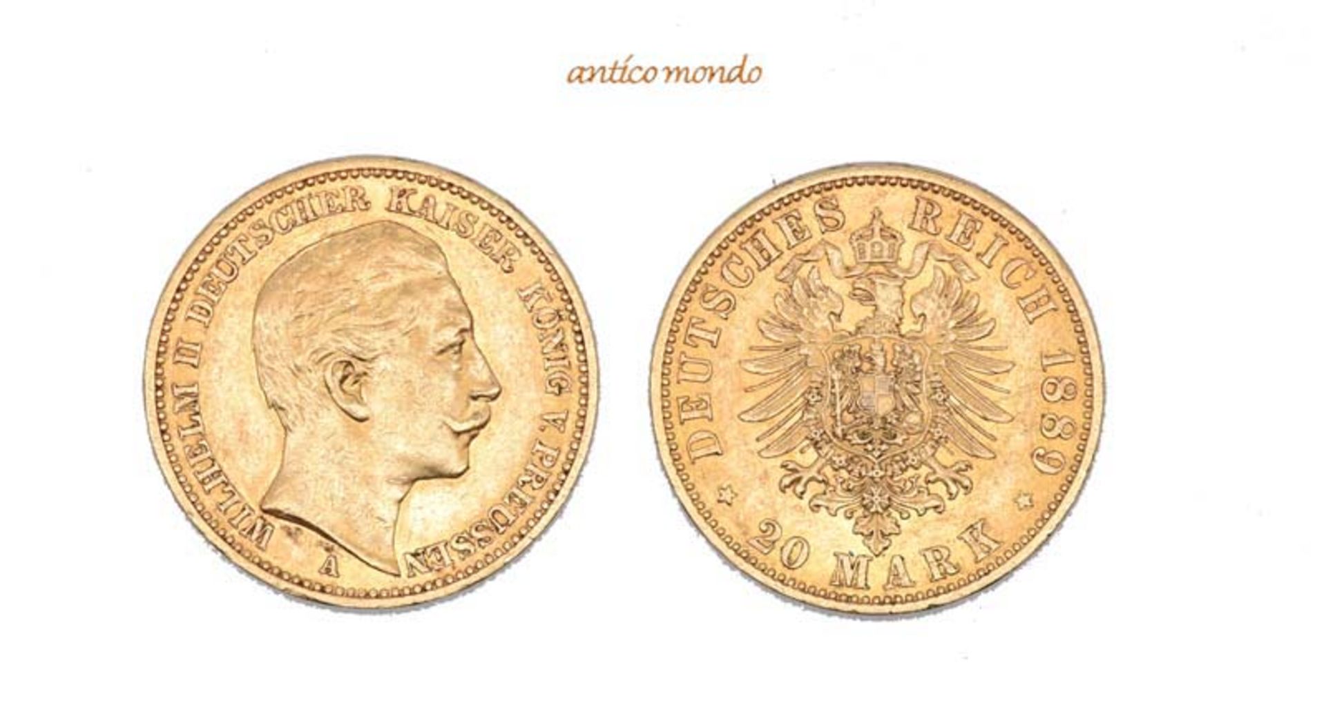 Kaiserreich Preussen, Wilhelm II., 1888-1918, 20 Mark, 1889 A, sehr schön-vorzüglich- - -21.50 %
