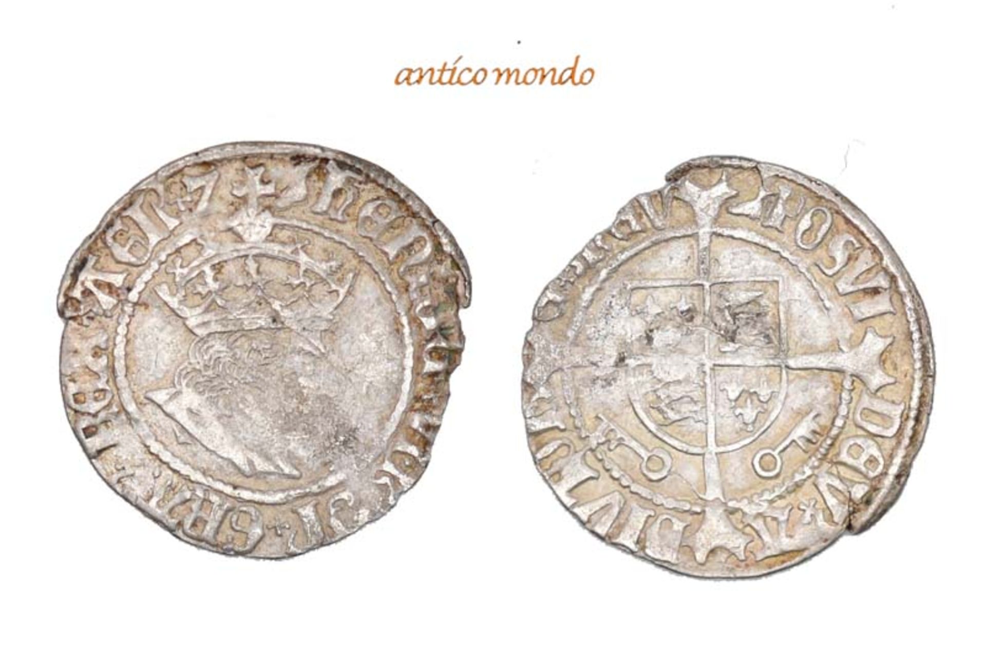 Großbritannien, Henry VII., 1485-1509, Half Groat, o.J., unregelmässiger Schrötling, fast