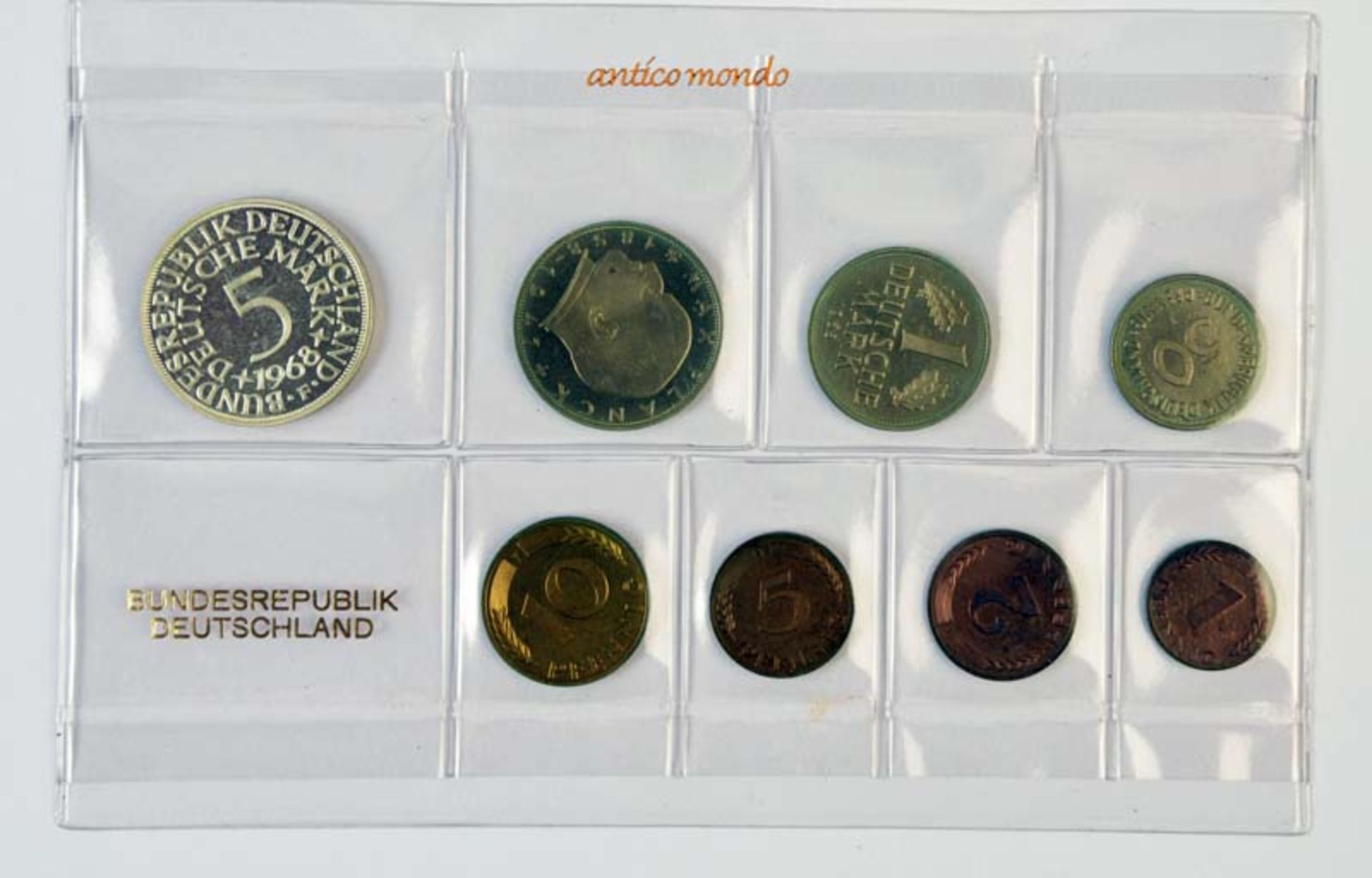 Bundesrepublik, Kursmünzensatz, 1968 F, original verschweißt, prägefrisch- - -21.50 % buyer's