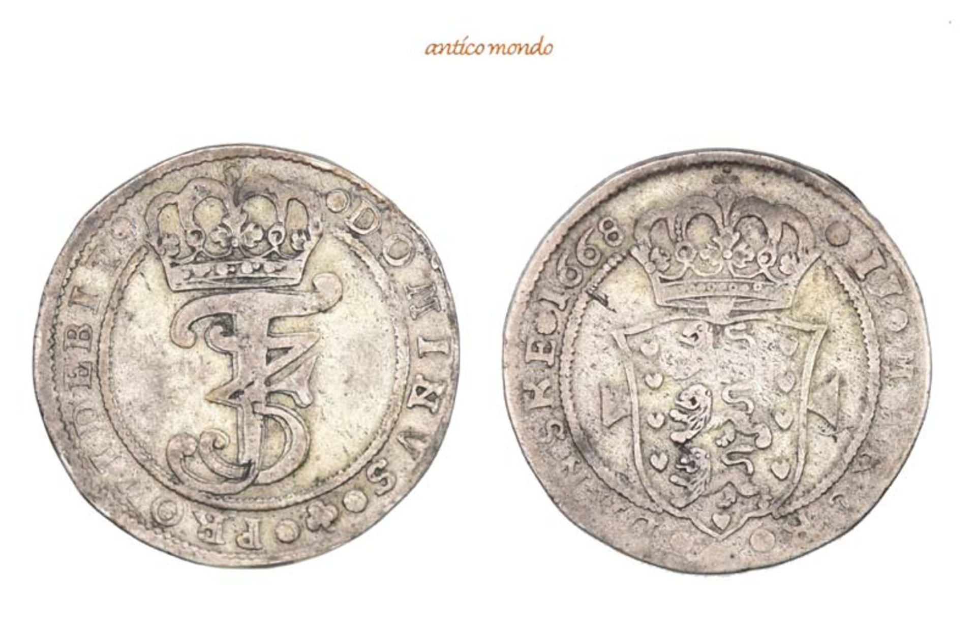 Dänemark, Frederik III., 1648-1670, 2 Mark, 1668, sehr schön.10,58 g- - -21.50 % buyer's premium