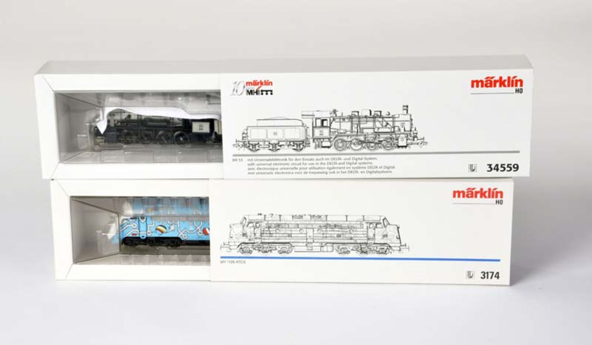 Märklin, 2 Locos Gauge H0 34559 + 3174, box C 1, C 1<