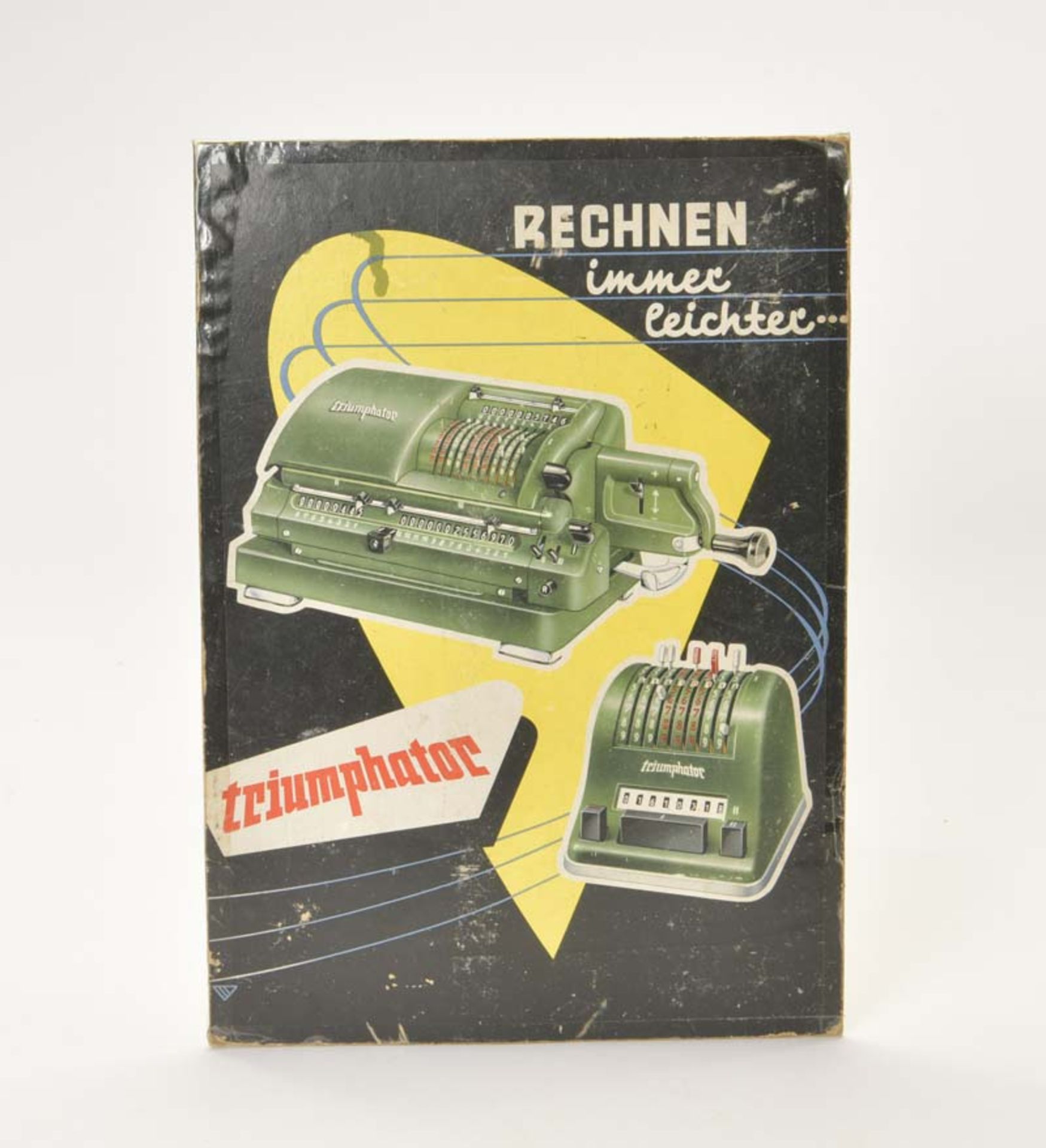 Advertising Display out of Paperboard "Triumphator - Rechnen immer leichter", borders pasted, C