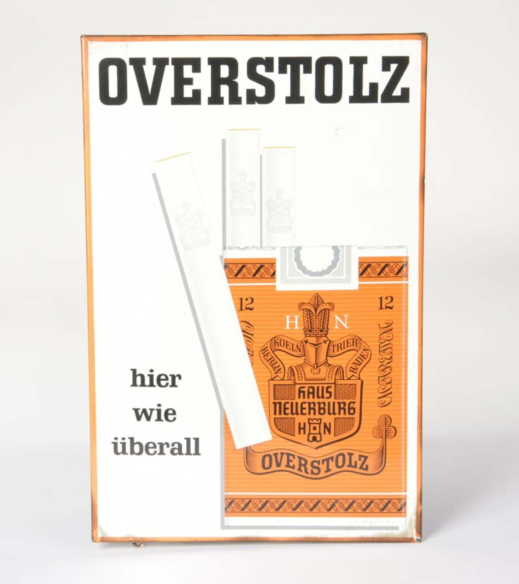 Enamel Sign "Overstolz", min. paint d., C 1-2