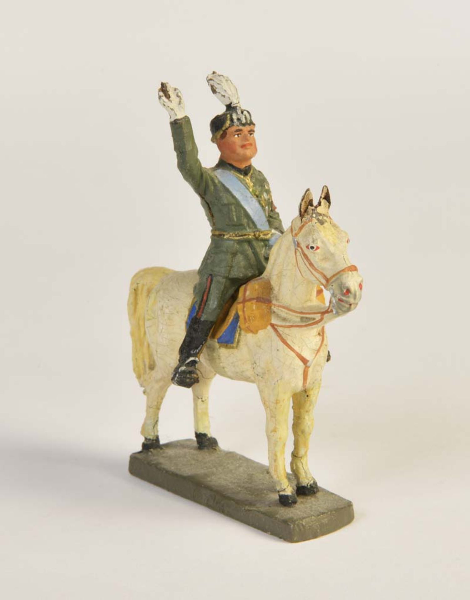 Elastolin, Mussolini on Horse, Germany pw, out of composite (part. damaged), C 2-3