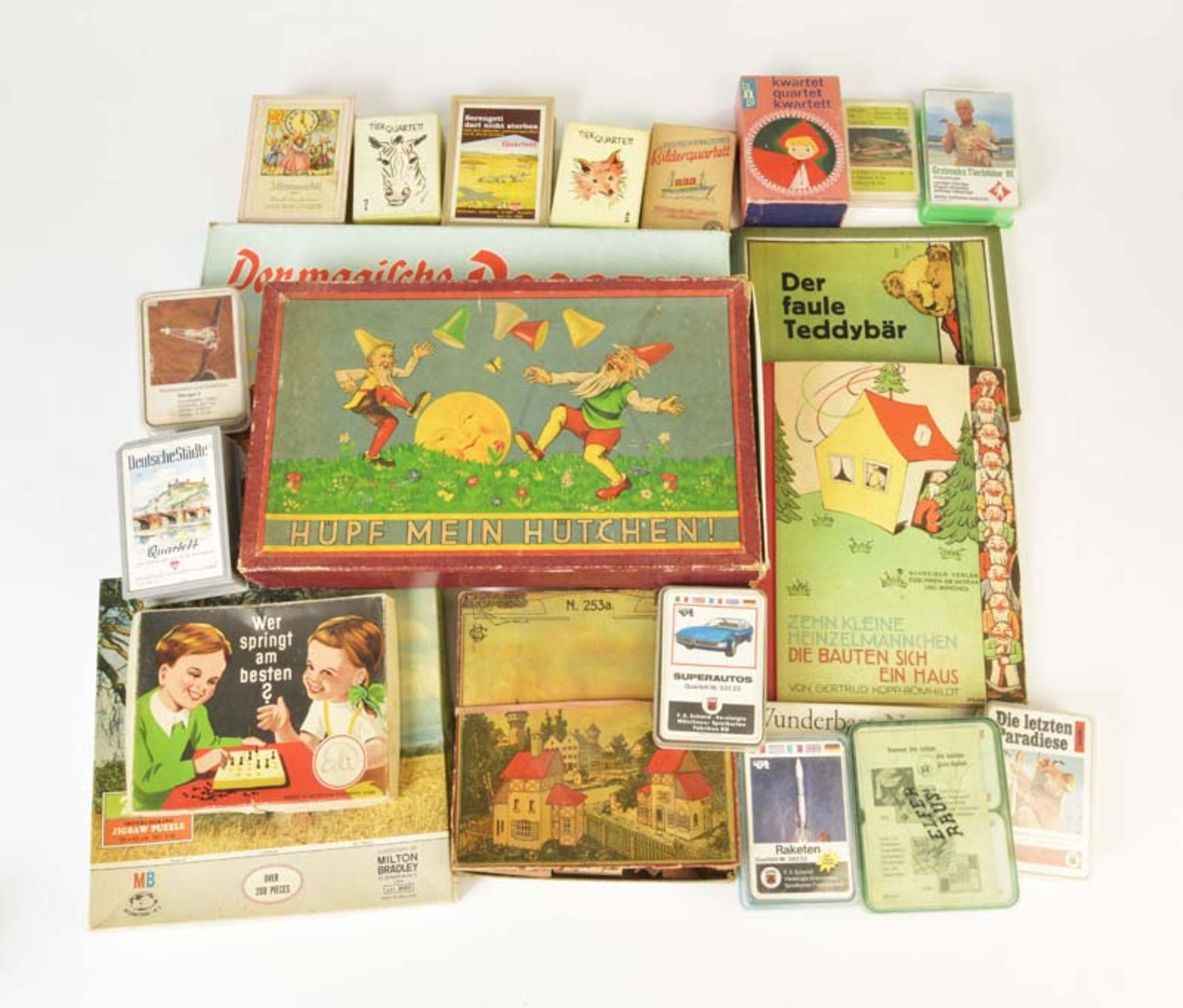 Bundle Quartets, Parlour Games + Books for Children, W.-Germany a.o., part. traces of age, C 1-