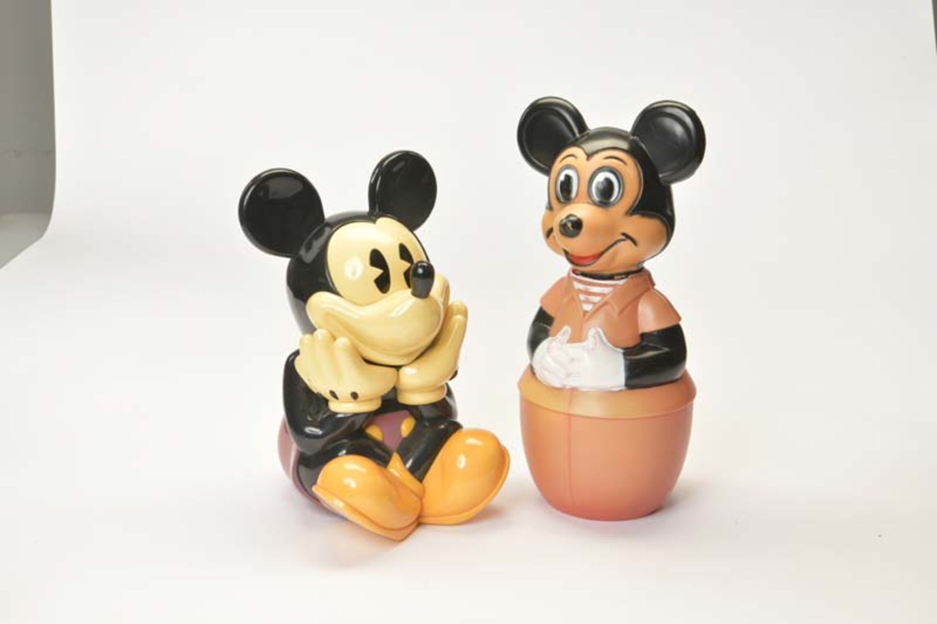 2 Big Figures Mickey Mouse, plastic, min. paint d., C 1-2