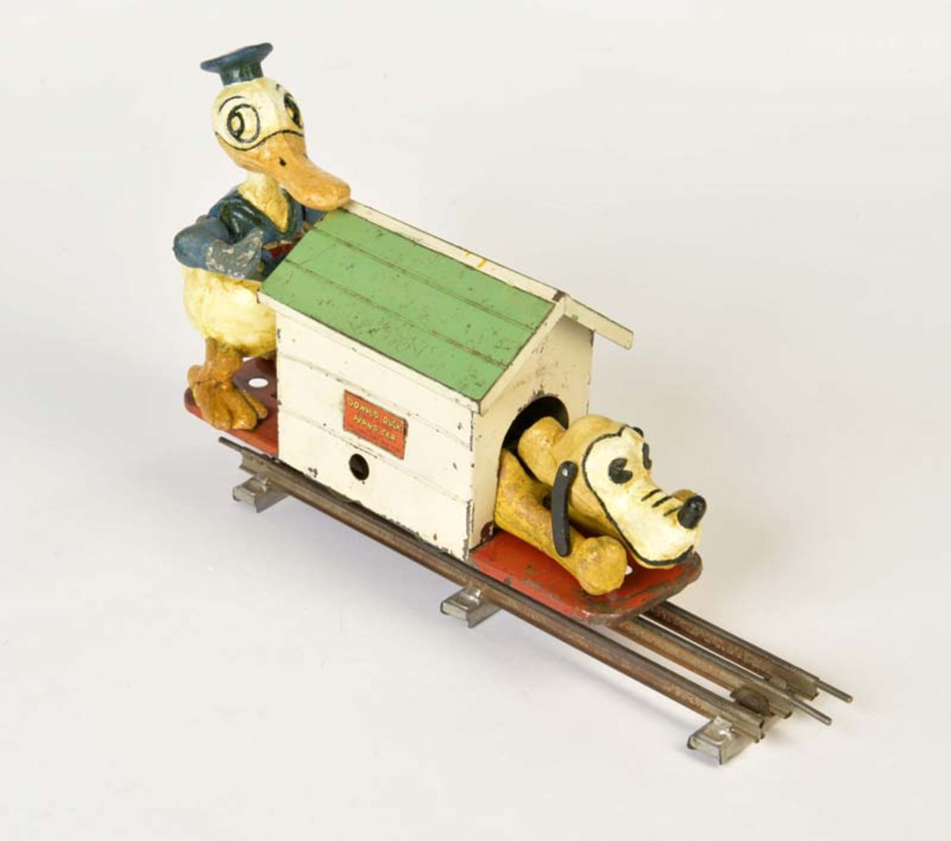 Lionel, Donald Duck Hand Car, USA, tin + composite, part. fixed, paint d., C 2-3