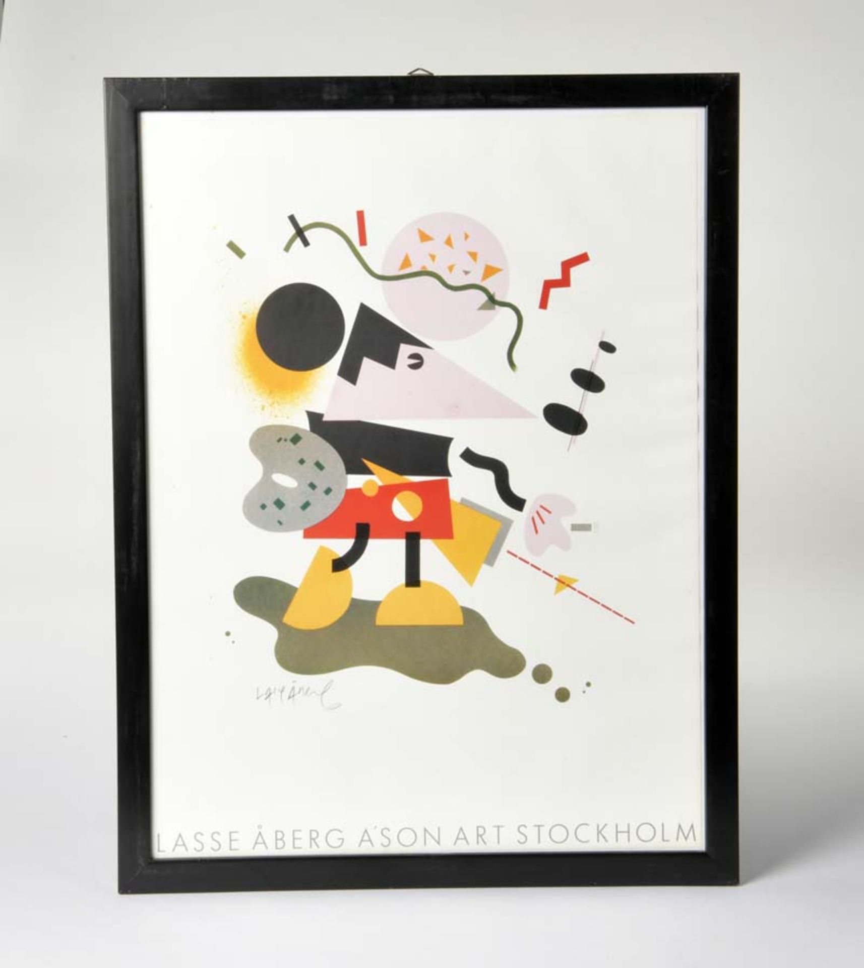 Poster Lasse Aberg Ason Art Stockholm, Mickey as Artist, framed, only shipping without frame, C