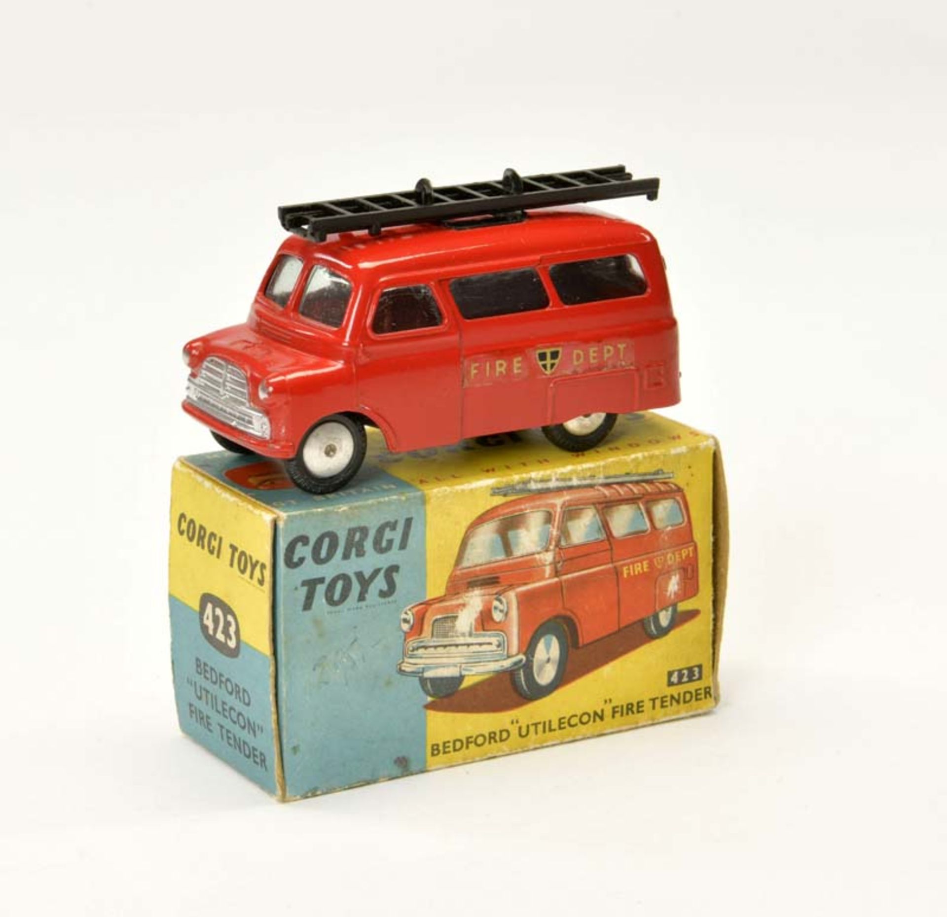 Corgi Toys, Bedford "Utilecon" Fire Tender 423, Great Britain, 1:43, diecast, box C 2+, C 1