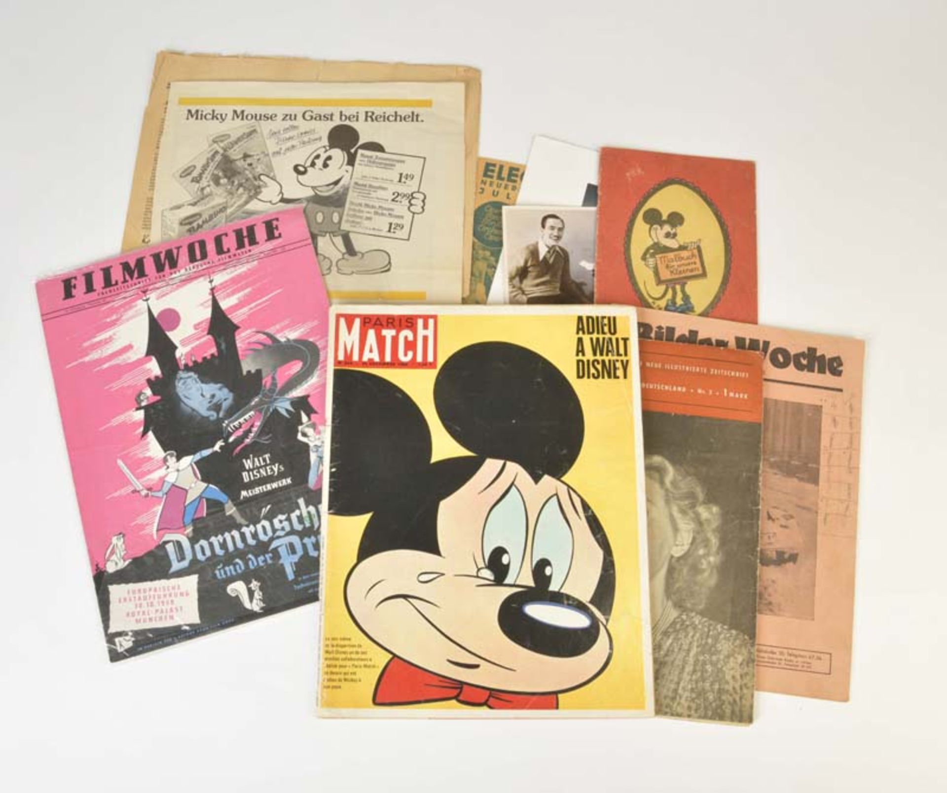 Bundle Mickey Mouse (Magazines, Pictures + Booklets), part. pw, 13 parts, please inspect