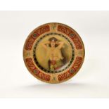 Advertising Plate with Lady, Spain, tin, min. paint d., very decorative, C 1-