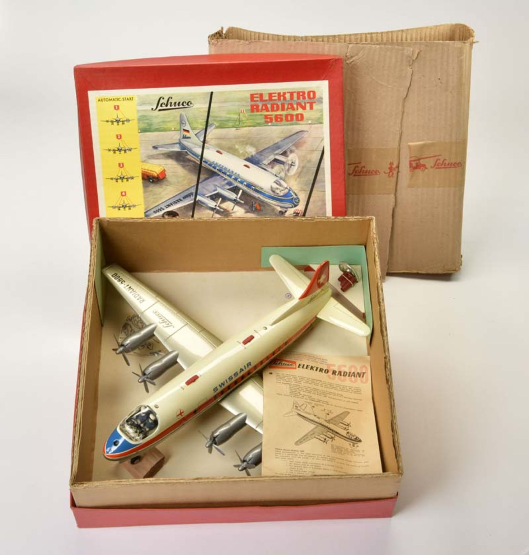 Schuco, Swissair Elektro Radiant 5600, W.-Germany, box C 1, complete with accessories + paper +