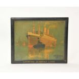 Ship Poster "Hapag" in original frame, Germany pw, C 2-