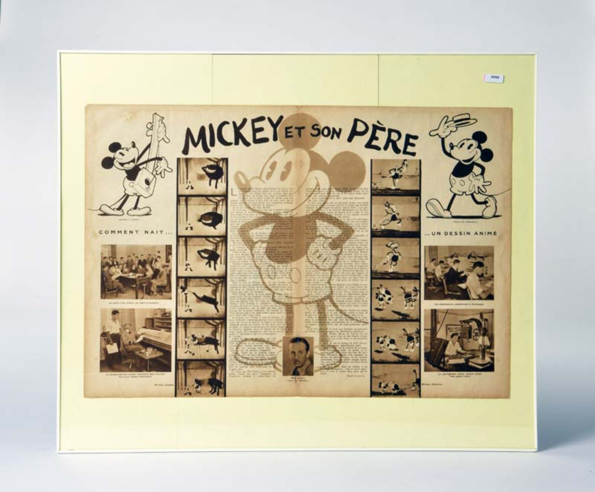 Picture Section as Poster "Mickey et son Pere", France pw, framed, only shipping without frame, min.