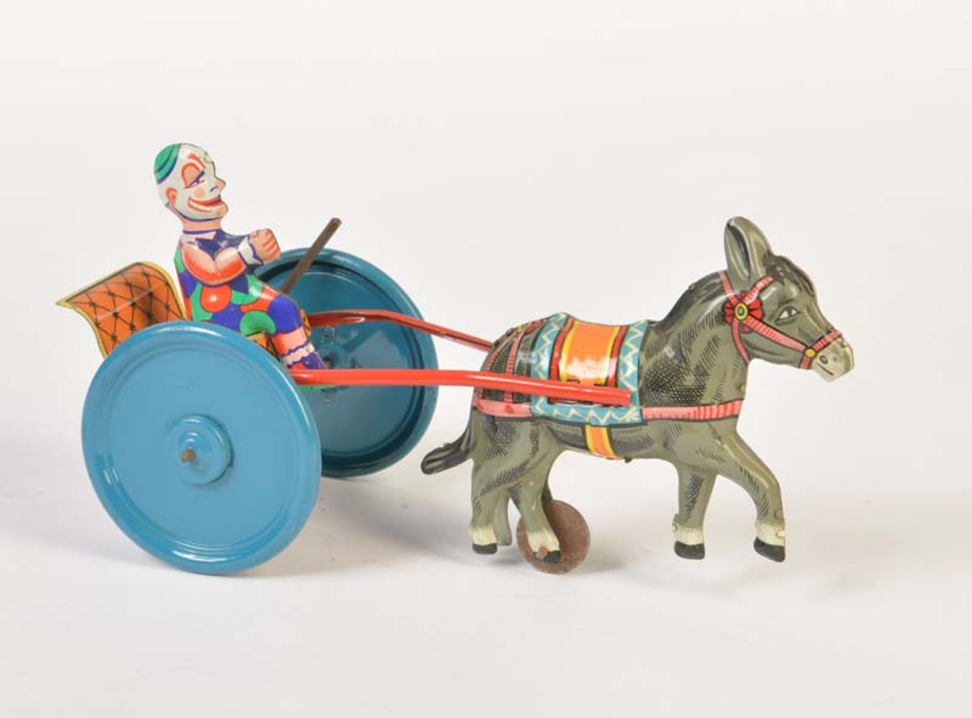 Gama, Donkey Carriage with Clown No 234, US Z. Germany, tin, cw ok, C 1