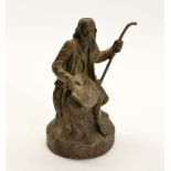 Money Bank "Beggar", cast iron, lock missing