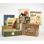 Bahlsen, Mexi a.o., 7 Cans + 2 Boards, tin + paperboard
