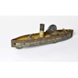 Hess, Gunboat, Germany pw, tin, paint d. due to age, tin of wheels min. deformed (function is