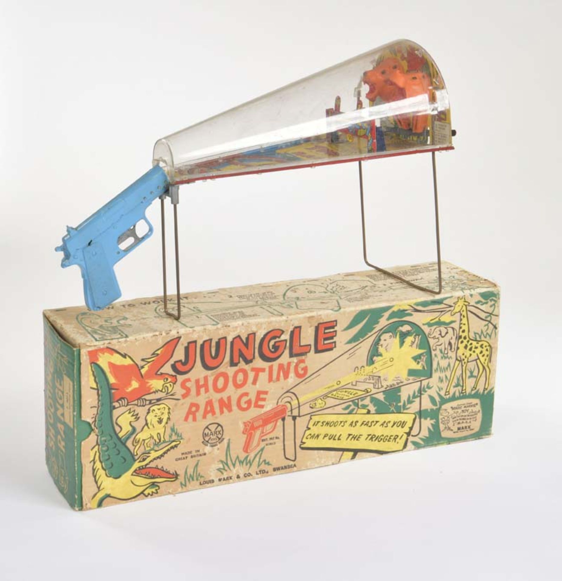Marx, Jungle Shooting Range, Great Britain, mixed constr., function ok, original box, traces of age,