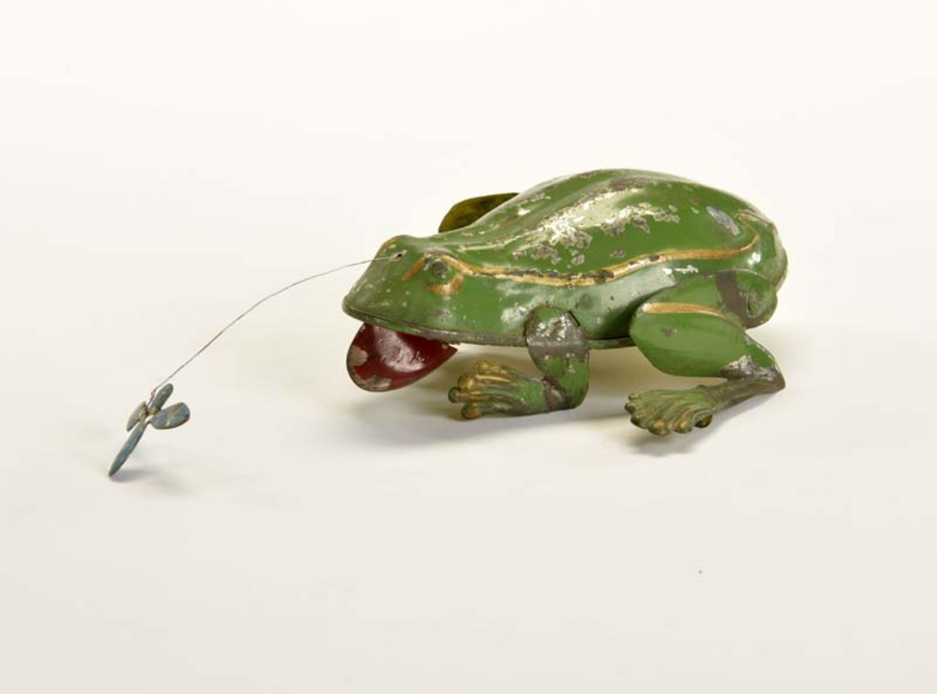 Frog with Fly, Germany pw, tin, cw ok, paint d., nice original condition