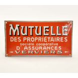 Enamel Sign "Mutuelle", min. paint d. on borders, min. arched, C 1-2